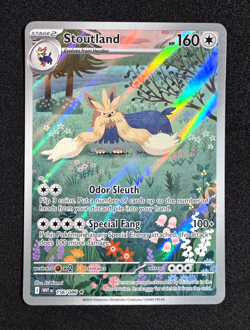 POKEMON TCG STOUTLAND 156/086 WHITE FLARE IR ILLUSTRATION RARE HOLO NM - Image 3
