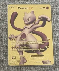 Pokemon Mewtwo EX HP170 Gold Foil Fan Art 18/99🔥 MINT - Image 1