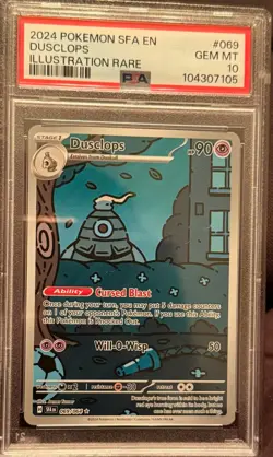 Pokemon PSA 10 Gem Mint Shrouded Fable Illustration Rare Dusclops 069/064 - Image 1