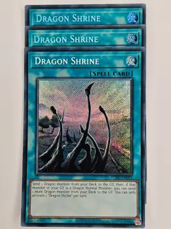 Yu Gi Oh - 3x LCKC-EN075 Dragon Shrine - Secret Rare - Image 1