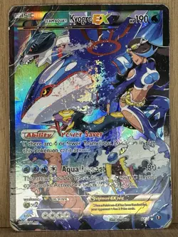 Pokemon Card Team Aqua's Kyogre EX 6/34 Double Crisis - Damaged - Image 1