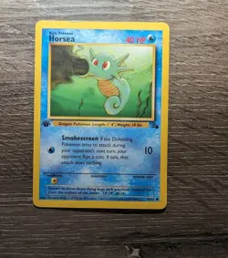 NM Pokemon HORSEA 1st Edition Common Card FOSSIL 49/62 WoTC 1999 NM - Image 1
