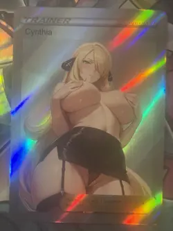 Pokemon Cynthia Anime Waifu Custom DIY Trainer Art Pokemon card - Image 1