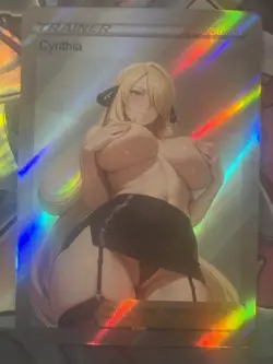 Pokemon Cynthia Anime Waifu Custom DIY Trainer Art Pokemon card - Image 2