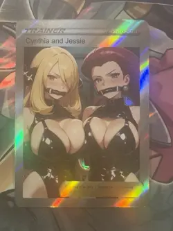 Pokemon Cynthia & Jessie Anime Waifu Custom DIY Trainer Art Pokemon card - Image 1