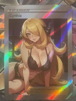 Pokemon Cynthia Anime Waifu Custom DIY Trainer Art Pokemon card - Image 1