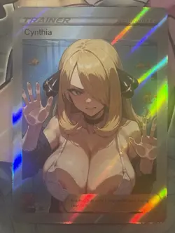 Pokemon Cynthia Anime Waifu Custom DIY Trainer Art Pokemon card - Image 1