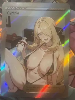 Pokemon Cynthia Anime Waifu Custom DIY Trainer Art Pokemon card - Image 2