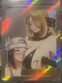 Pokemon Cynthia & Dawn Anime Waifu Custom DIY Trainer Art Pokemon card - Image 1