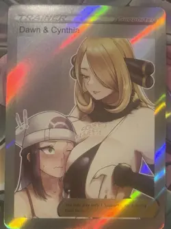 Pokemon Cynthia & Dawn Anime Waifu Custom DIY Trainer Art Pokemon card - Image 2