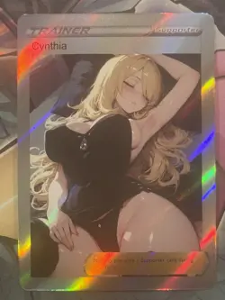 Pokemon Cynthia Anime Waifu Custom DIY Trainer Art Pokemon card - Image 1