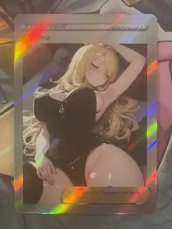 Pokemon Cynthia Anime Waifu Custom DIY Trainer Art Pokemon card - Image 3