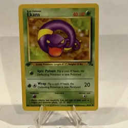 Pokemon TCG Ekans Fossil 1st Edition Common Card 46/62 NM Condition - Image 1