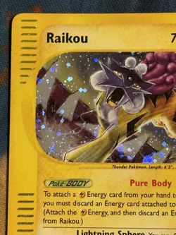 Raikou H26/H32 Pokemon Skyridge 2003 Holo Rare Card LP / MP - Image 2