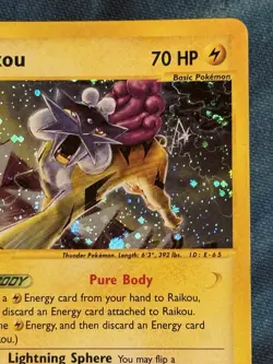Raikou H26/H32 Pokemon Skyridge 2003 Holo Rare Card LP / MP - Image 5
