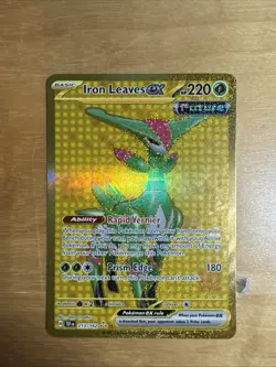 Pokemon Card Iron Leaves ex 213/162 Sv05:Temporal Forces Holo Gold Hyper Rare A2 - Image 1