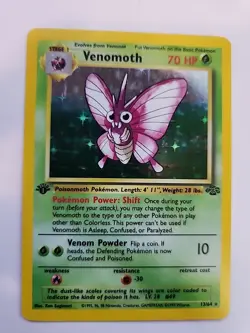 Venomoth 1st Edition Jungle Holo Pokemon Card WOTC NM - Image 1