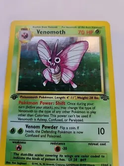 Venomoth 1st Edition Jungle Holo Pokemon Card WOTC NM - Image 4