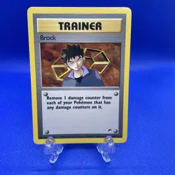 Brock Gym Heroes 98/132 Vintage Trainer Rare Pokemon Card - NM - Image 1