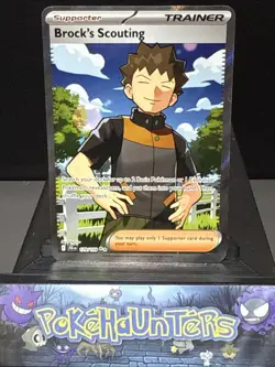 Pokemon Card Brock's Scouting 179/159 Journey Together Full Art Trainer NM - Image 1