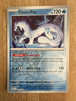 Chien-pao 056/191 Pokemon Scarlet Violet Surging Sparks Reverse Holo NM - Image 1