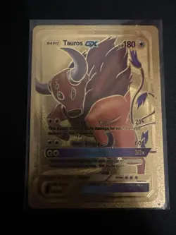 Tauros GX - Gold Foil Pokemon Card Fan Art Card - Image 1