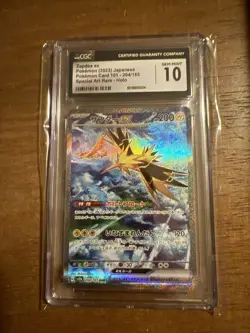 Pokemon TCG Zapdos EX SAR 204/165 151 SV2a Scarlet & Violet Japanese CGC Mint 10 - Image 1