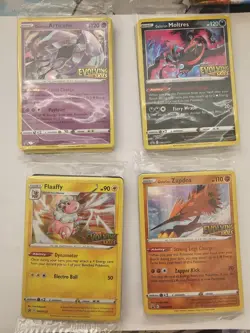 Pokemon Evolving Skies Prerelease Pack SWSH 122, 123, 124, 125 complete set - Image 1