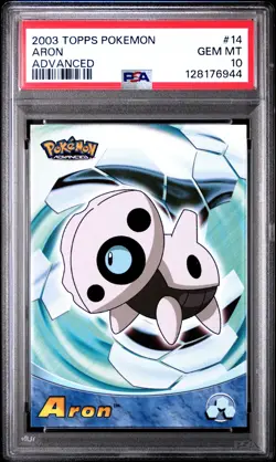 2003 TOPPS POKEMON ADVANCED #14 ARON PSA 10 - Image 1