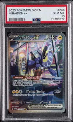 2023 POKEMON SVI EN-SCARLET & VIOLET #244 MIRAIDON EX PSA 10 - Image 1