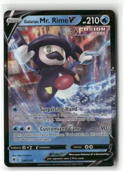 Pokemon Galarian Mr. Rime V Ultra Rare SWSH10: Astral Radiance 049/189 NM - Image 1
