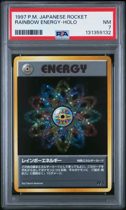 1997 POKEMON JPN ROCKET RAINBOW ENERGY-HOLO PSA 7 - Image 1