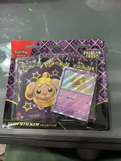 Pokemon TCG Paldean Fates Tech Sticker Collection Fidough Promo, 3 Pack - Image 1