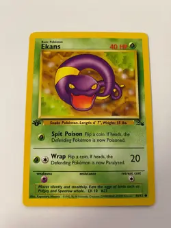 Ekans 46/62 Pokemon Fossil 1st Edition Common NM/MINT 1999 box-T1 - Image 1