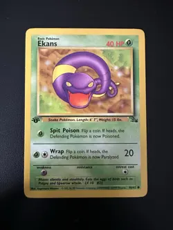 Pokemon Fossil 1st Edition Ekans 46/62 - Image 1