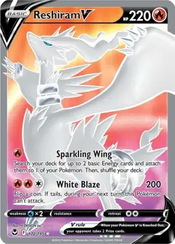 Pokemon Reshiram V Full Art 172/195 Swsh12: Sword & Shield - Silver Tempest Holo - Image 1