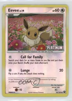 Eevee (Platinum) Reverse Foil Pokemon Diamond & Pearl Majestic Dawn #62 2008 - Image 1
