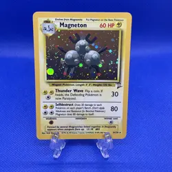 Magneton 9/130 Pokemon TCG Base Set 2 Holo Rare Unlimited NM never played clean - Image 1