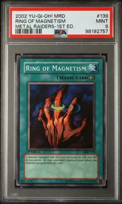 2002 Yu-Gi-Oh! Ring Of Magnetism Metal Raiders MRD 1st Edition Common PSA 9 - Image 1