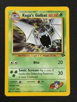 Koga's Golbat 46/132 REGULAR Pokemon Card WOTC Gym Challenge Uncommon - Image 1