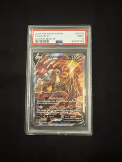 2023 Pokemon SWSH Crown Zenith Entei v Full Art Card GG36/GG70 Mint PSA 9 - Image 1