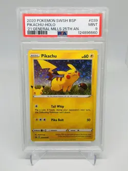 Pikachu SWSH039 PSA 9 .EN Black Star Promo - Pokemon Card - Image 1