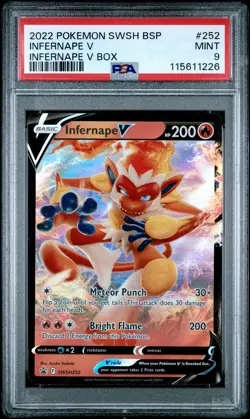 2022 POKEMON SWSH BLACK STAR PROMO INFERNAPE V BOX #252 INFERNAPE V PSA 9 - Image 1