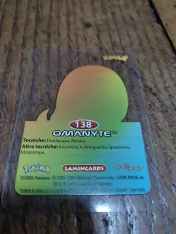 Omanyte 138 Pokemon Lamincards Edibas - ITA - EXC - Image 2