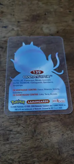 Omastar 139 Pokemon Lamincards Edibas - ITA - GOOD - Image 2