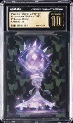 2023 POKEMON CENTER STICKERS PSYCHIC TERASTAL GARDEVOIR CGC 10 PERFECT - Image 1