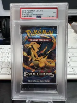 2016 Pokemon XY Evolutions PSA 7 Graded Charizard Sealed Booster Pack - Image 1