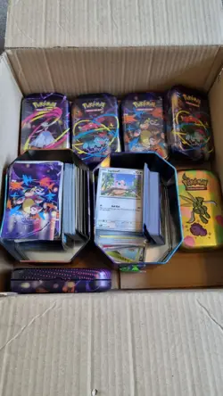 Huge 900+ Pokemon Card Bundle - Full Arts, EX, New And Unopened Mega Evo Tins - Image 2