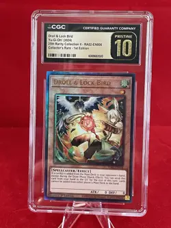 Yu-Gi-Oh! Droll & Lock Bird Alt Art RA02-EN006 Collector's Rare CGC Pristine 10! - Image 3