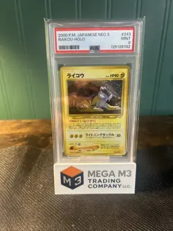 Pokemon TCG Raikou 2000 Neo 3-Holo Card PSA 9 #243 Japanese Vintage Rare - Image 1